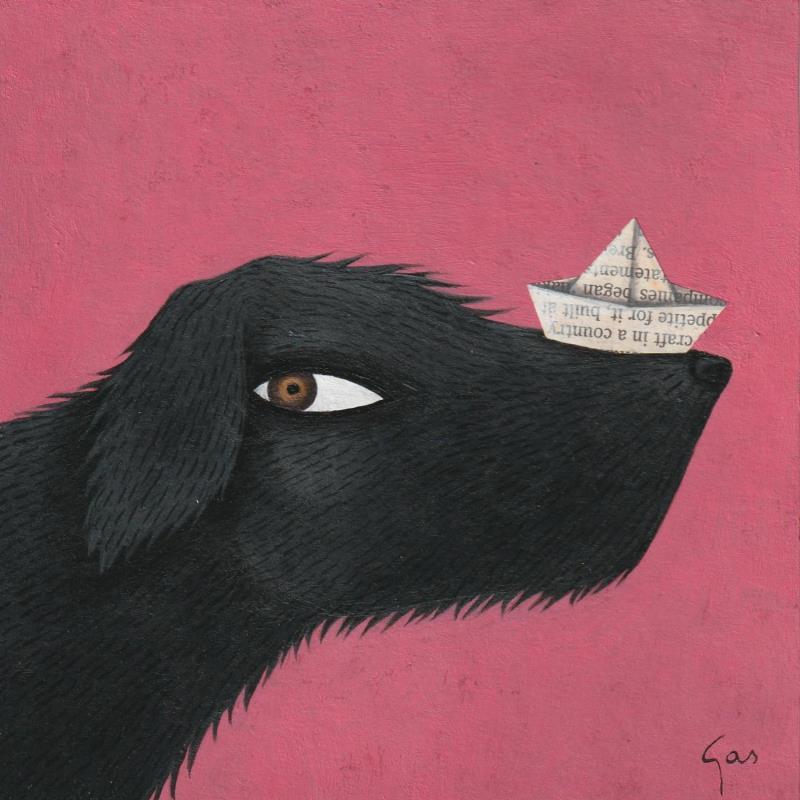 Peinture Seguir navegant par Aguasca Sole Gemma | Tableau Art naïf Acrylique Animaux