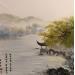 Peinture Au bord du lac silencieux  par Amblard Rui | Tableau Figuratif Paysages Aquarelle Encre