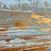Gemälde Sunny day von Dravet Brigitte | Gemälde Abstrakt Landschaften Minimalistisch Acryl Blattgold