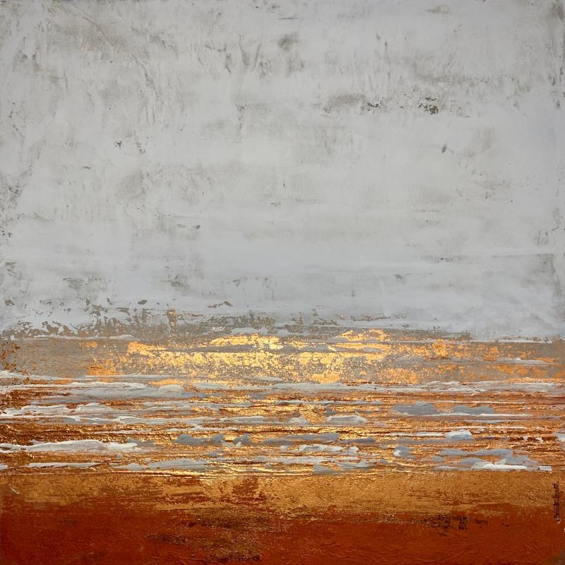 Painting Sunny day by Dravet Brigitte | Painting Abstract Acrylic, Gold leaf Landscapes, Minimalist