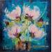 Painting Les Pivoines bleues by Bastide d´Izard Armelle | Painting Abstract Acrylic