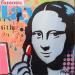 Painting FAMOUS MONA by Euger Philippe | Painting Pop-art Pop icons Cardboard Acrylic Gluing