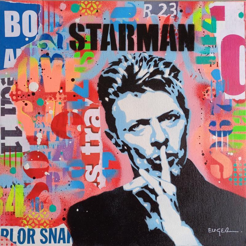 Peinture STARMAN par Euger Philippe | Tableau Pop-art Icones Pop Acrylique Collage