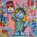 Painting MISS POP LIBERTY by Euger Philippe | Painting Pop-art Pop icons Acrylic Gluing