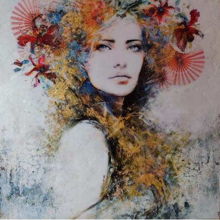 Painting Amara Sincera by Bofill Laura | Painting Figurative Acrylic, Resin, Wood Portrait