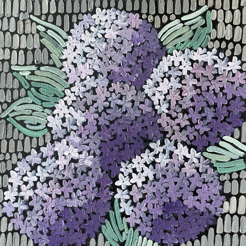 Peinture purple hydrangeas par Dmitrieva Daria | Tableau Impressionnisme Acrylique Nature