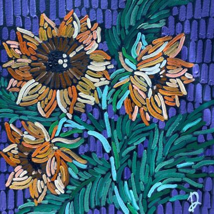 Painting Sunflowers on purple by Dmitrieva Daria | Painting Impressionism Acrylic Nature, Pop icons