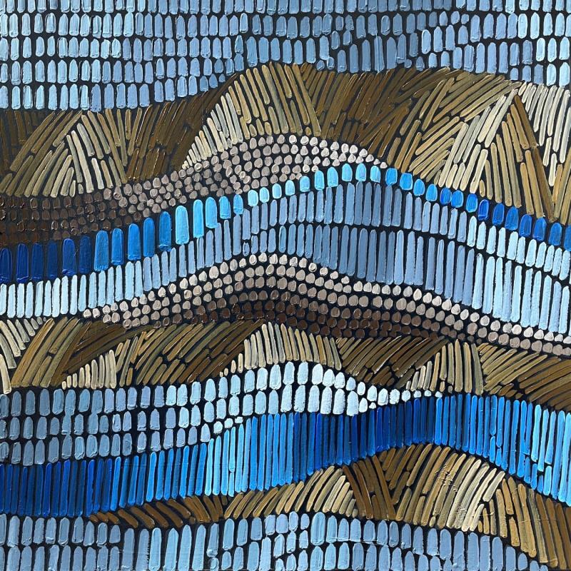 Peinture Blue trails par Dmitrieva Daria | Tableau Impressionnisme Acrylique Nature, Paysages