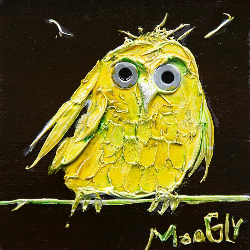 Painting Indiscrétius by Moogly | Painting Raw art Animals Cardboard Acrylic Resin Pigments