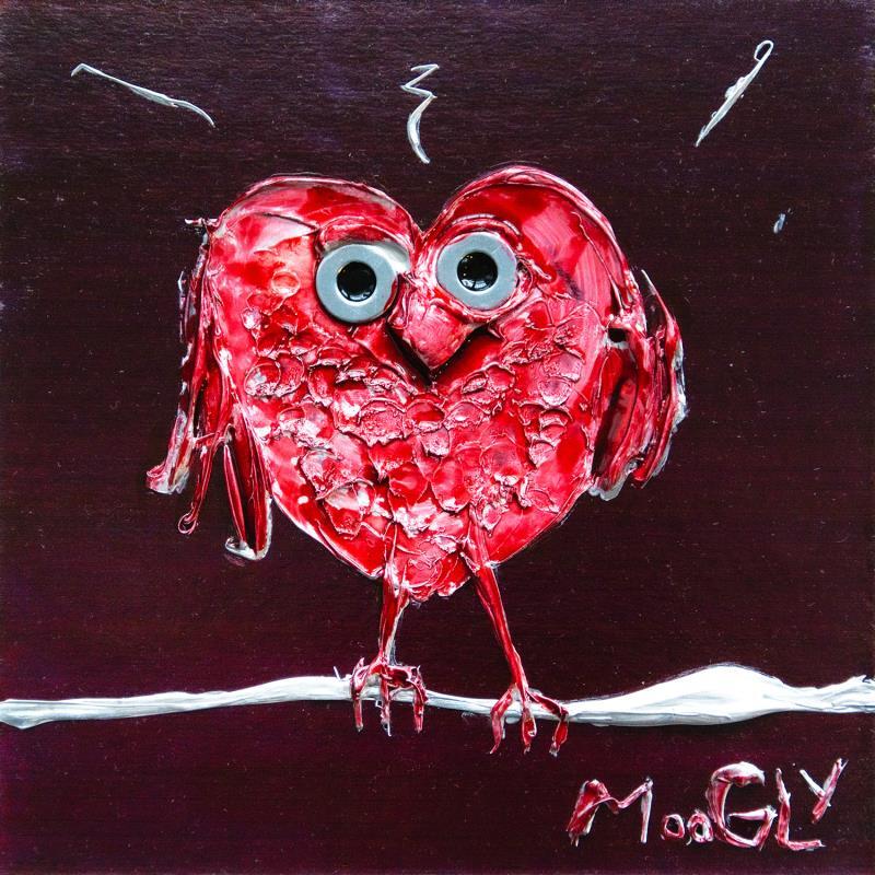 Painting Roberto by Moogly | Painting Raw art Animals Cardboard Acrylic Resin Pigments