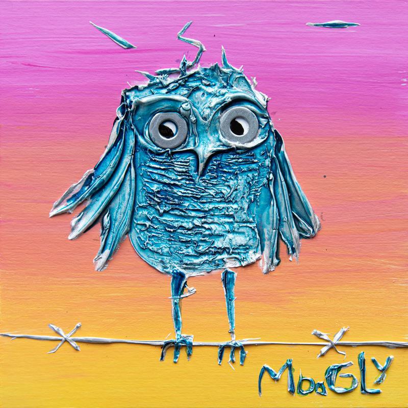 Peinture Coquettus par Moogly | Tableau Art Singulier Acrylique, Carton, Pigments, Résine Animaux