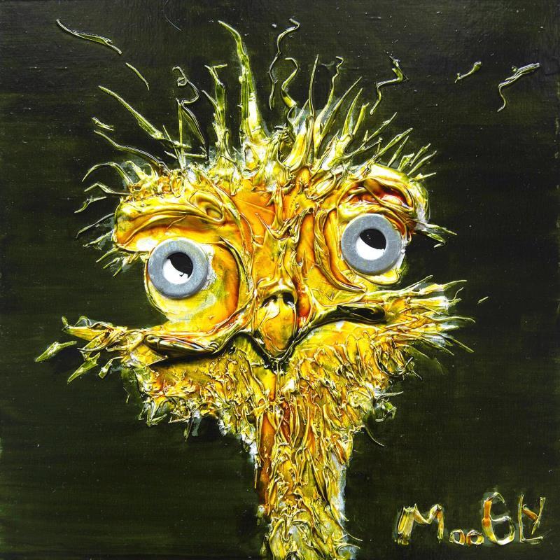 Painting Connectus by Moogly | Painting Raw art Animals Cardboard Acrylic Resin Pigments