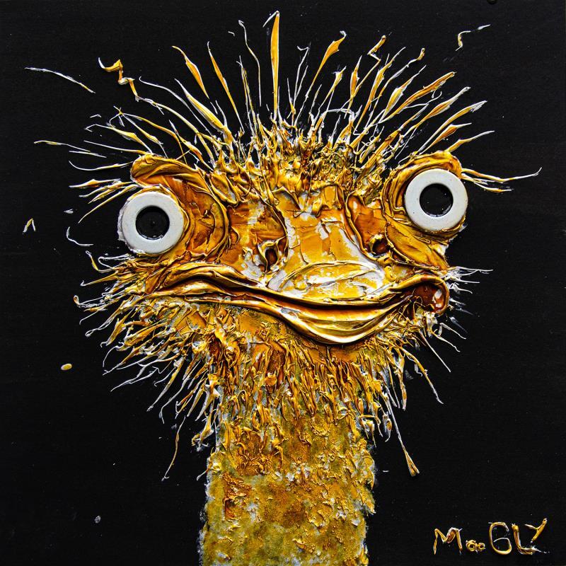 Painting Élecrostaticus by Moogly | Painting Raw art Animals Cardboard Acrylic Resin Pigments
