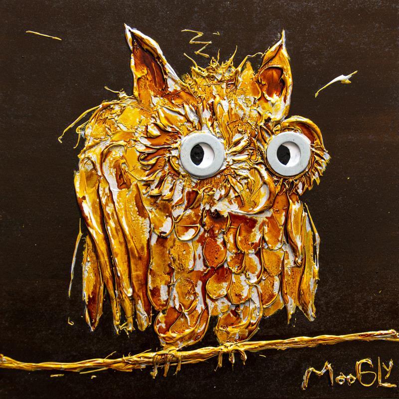 Painting Introvertus by Moogly | Painting Raw art Animals Cardboard Acrylic Resin Pigments