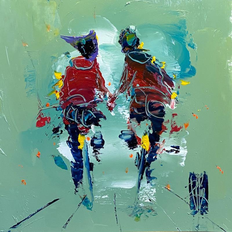 Painting Amoureux by Raffin Christian | Painting Figurative Life style Oil