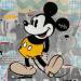 Gemälde Mickey vintage von Marie G.  | Gemälde Pop-Art Pop-Ikonen Holz Acryl Collage