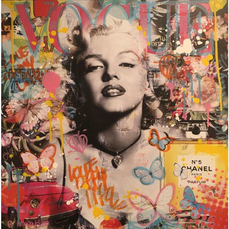 Gemälde Love of my life von Novarino Fabien | Gemälde Pop-Art Pop-Ikonen Collage