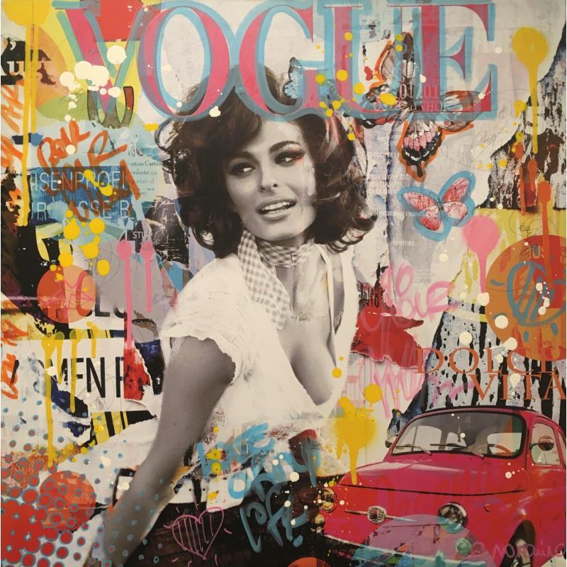 Peinture Dolce Vita par Novarino Fabien | Tableau Pop-art Icones Pop Collage