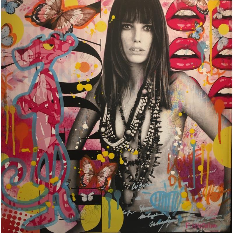 Painting Miss Jane by Novarino Fabien | Painting Pop-art Pop icons Gluing