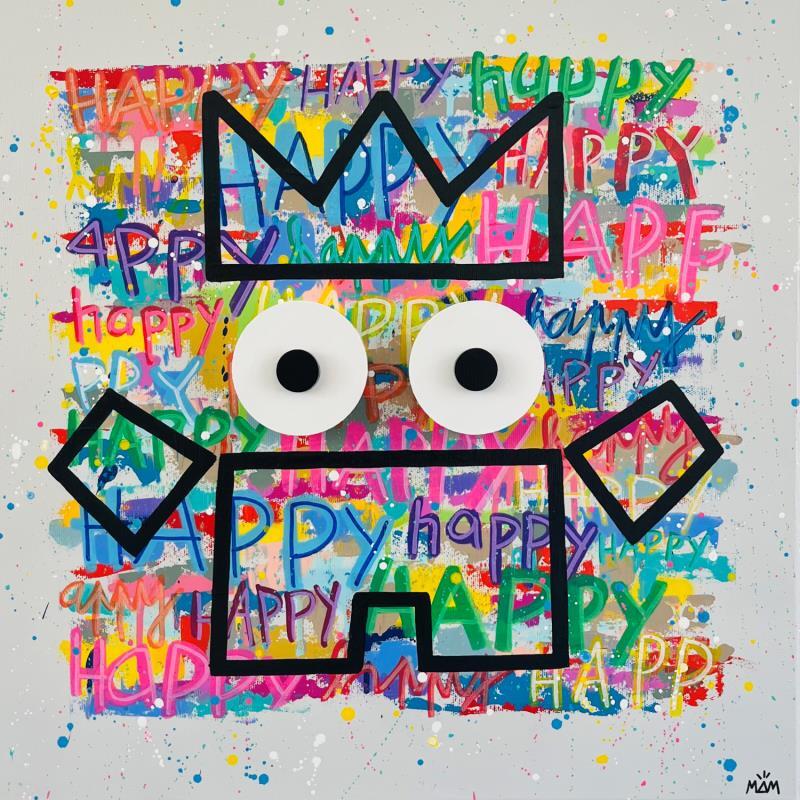 Painting HAPPY by Mam | Painting Pop-art Portrait Society Pop icons Acrylic