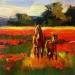 Painting Silence in the valley by Bond Tetiana | Painting Figurative Landscapes Animals Oil
