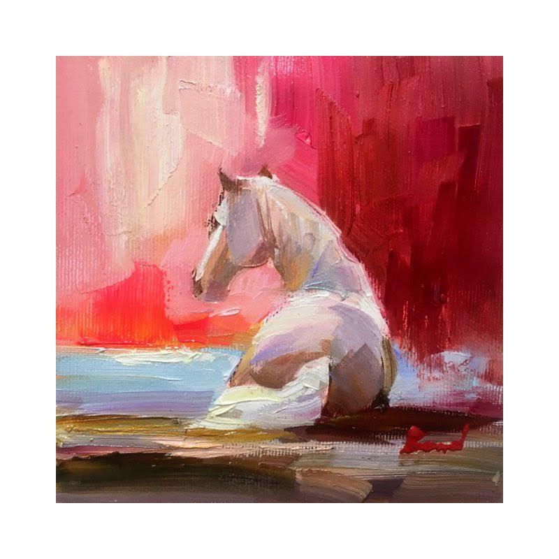 Painting The white time by Bond Tetiana | Painting Figurative Oil Animals, Landscapes