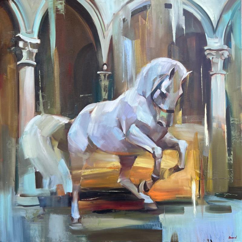 Painting The Beauty of Freedom by Bond Tetiana | Painting Figurative Oil Animals, Architecture