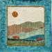 Painting Mountain melodies by Vazquez Laila | Painting Figurative Landscapes Watercolor Textile