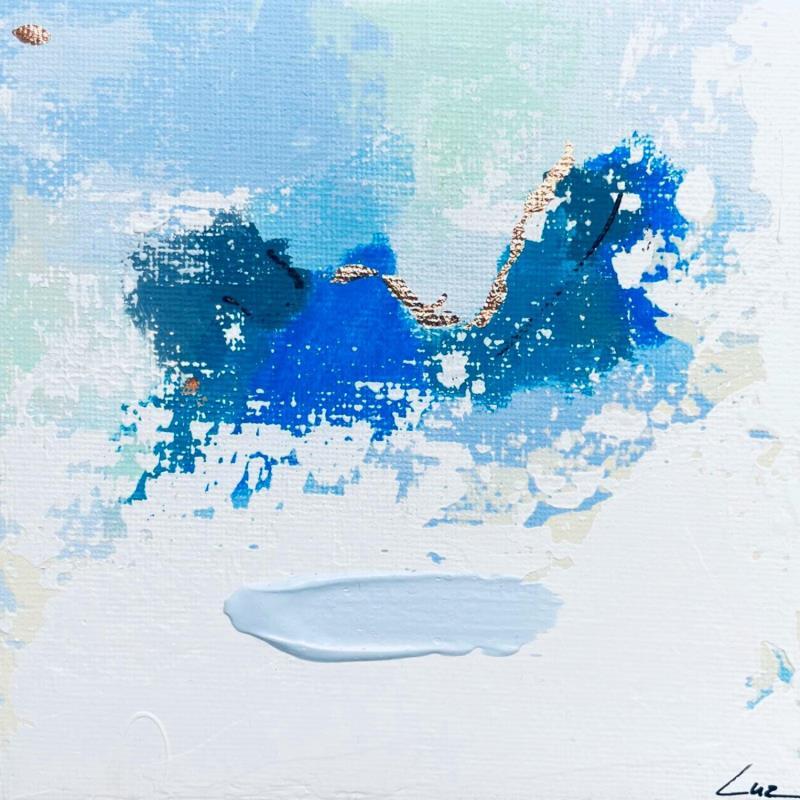 Painting Pull marine by Luz Alexandra | Painting Abstract Acrylic, Gold leaf Minimalist