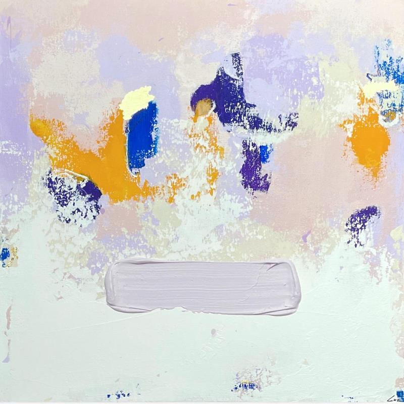 Painting On the way by Luz Alexandra | Painting Abstract Acrylic, Gold leaf, Pastel Minimalist