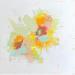 Painting Sunny day by Luz Alexandra | Painting Abstract Minimalist Acrylic Pastel Gold leaf