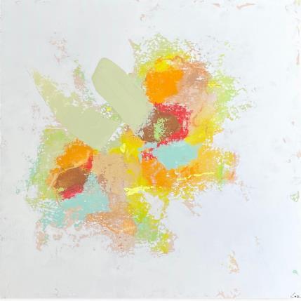 Peinture Sunny day par Luz Alexandra | Tableau Abstrait Acrylique, Feuille d'or, Pastel Minimaliste