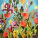 Painting Au jardin des couleurs  by Bertre Flandrin Marie-Liesse | Painting Figurative Nature Acrylic Gluing