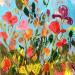 Gemälde Poppies 2 von Bertre Flandrin Marie-Liesse | Gemälde Figurativ Musik Natur Acryl Collage