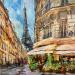 Gemälde Fleuriste parisien von Novokhatska Olga | Gemälde Figurativ Urban Öl Acryl