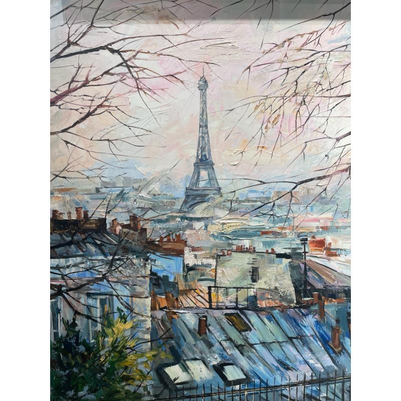 Painting Paris vu de Montmartre by Novokhatska Olga | Painting Figurative Acrylic, Oil Urban