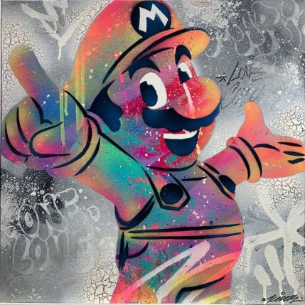 Peinture Mario multicolors par Kedarone | Tableau Pop-art Acrylique, Graffiti Icones Pop