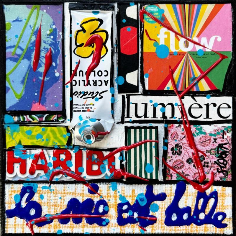 Peinture La vie est belle ! (flow) par Costa Sophie | Tableau Pop-art Acrylique, Collage, Upcycling