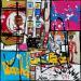 Gemälde Basquiat and Warhol von Costa Sophie | Gemälde Pop-Art Pop-Ikonen Acryl Collage Upcycling