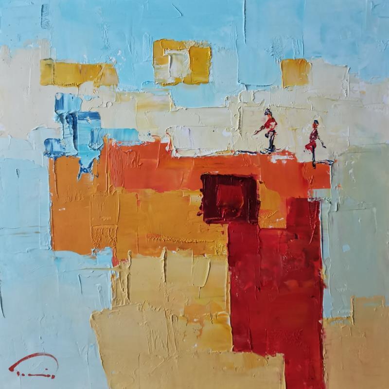 Painting Le matin  by Tomàs | Painting Abstract Oil Landscapes, Pop icons