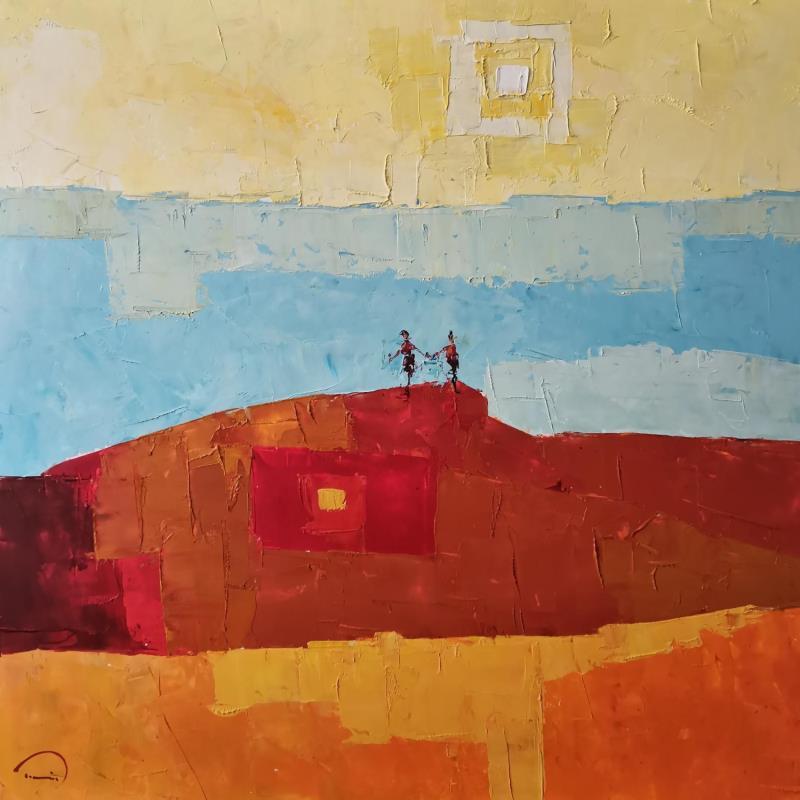 Gemälde Le grand soleil von Tomàs | Gemälde Figurativ Öl Landschaften