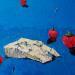 Gemälde Cinq cerise rouges von Tomàs | Gemälde Impressionismus Stillleben Öl