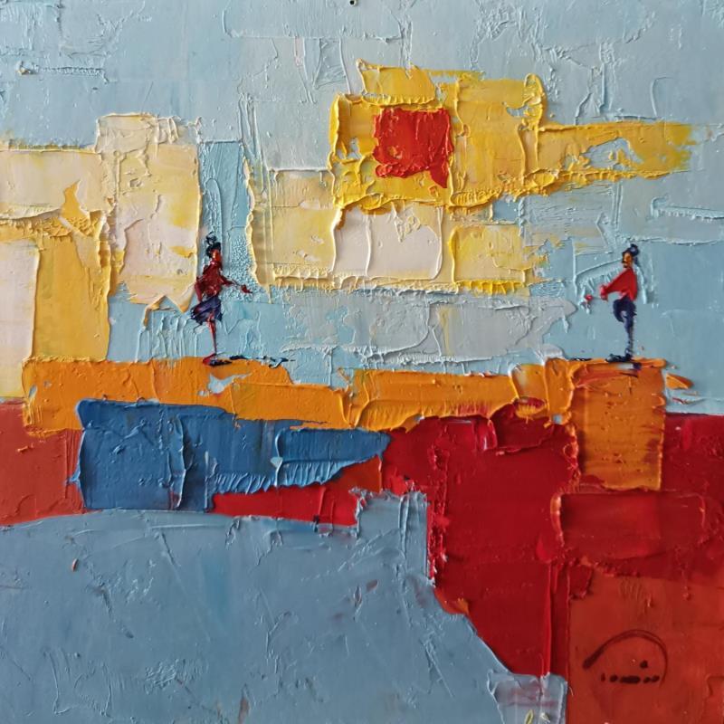 Painting Bonjour by Tomàs | Painting Abstract Oil Landscapes