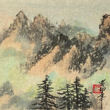 Painting Beautiful Mountains by Yu Huan Huan | Painting Figurative Ink Landscapes