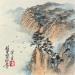 Gemälde Trees on Mountains von Yu Huan Huan | Gemälde Figurativ Landschaften Tinte