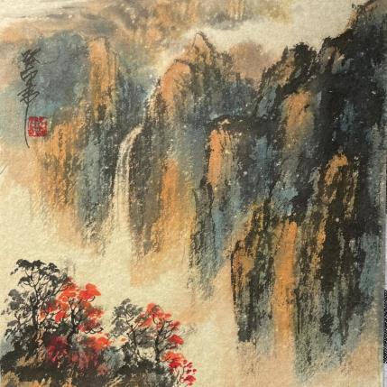 Painting Autumn Sense by Yu Huan Huan | Painting Figurative Ink Landscapes, Nature, Pop icons
