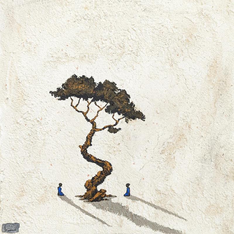 Gemälde Deux êtres unis von Lemonnier  | Gemälde Materialismus Landschaften Acryl Sand