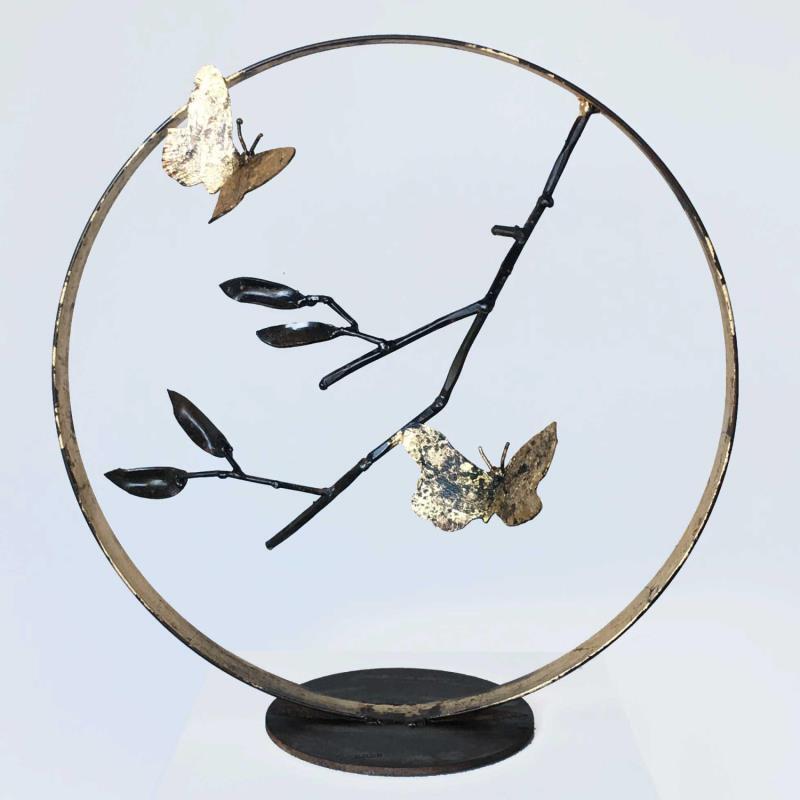 Sculpture Papillons 1 by Eres Nicolas | Sculpture Figurative Metal Animals