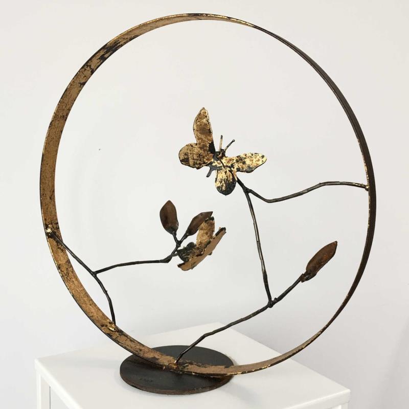 Sculpture Papillons 2 by Eres Nicolas | Sculpture Figurative Metal Animals