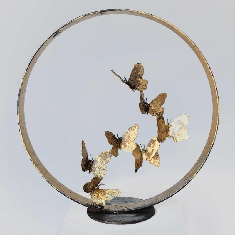 Sculpture Papillons 4 by Eres Nicolas | Sculpture Figurative Metal Animals